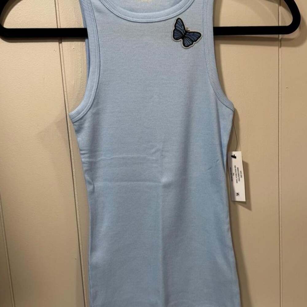 Brand new blue butterfly tank